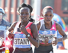 Mary Keitany Leads Joyce Chepkurui